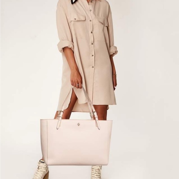 TORY BURCH POWDER PINK MEDIUM YORK BUCKEL TOTE - Picture 2 of 16